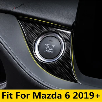 Engine Start Stop Tlačidlo Kľúčový Otvor Prepínač Rám, Kryt Výbava Vhodné Pre Mazda 6 2019 - 2021 Nehrdzavejúcej Ocele Interiérové Doplnky